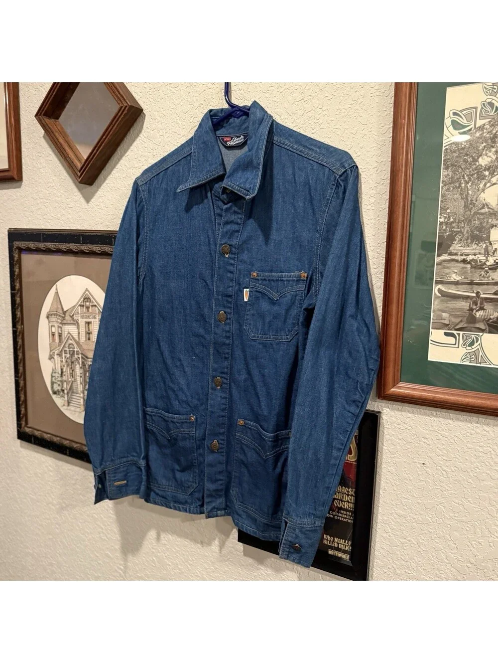 Vintage Levi’s Fresh Produce Denim Harrington Bomber Jacket Size Mens Medium